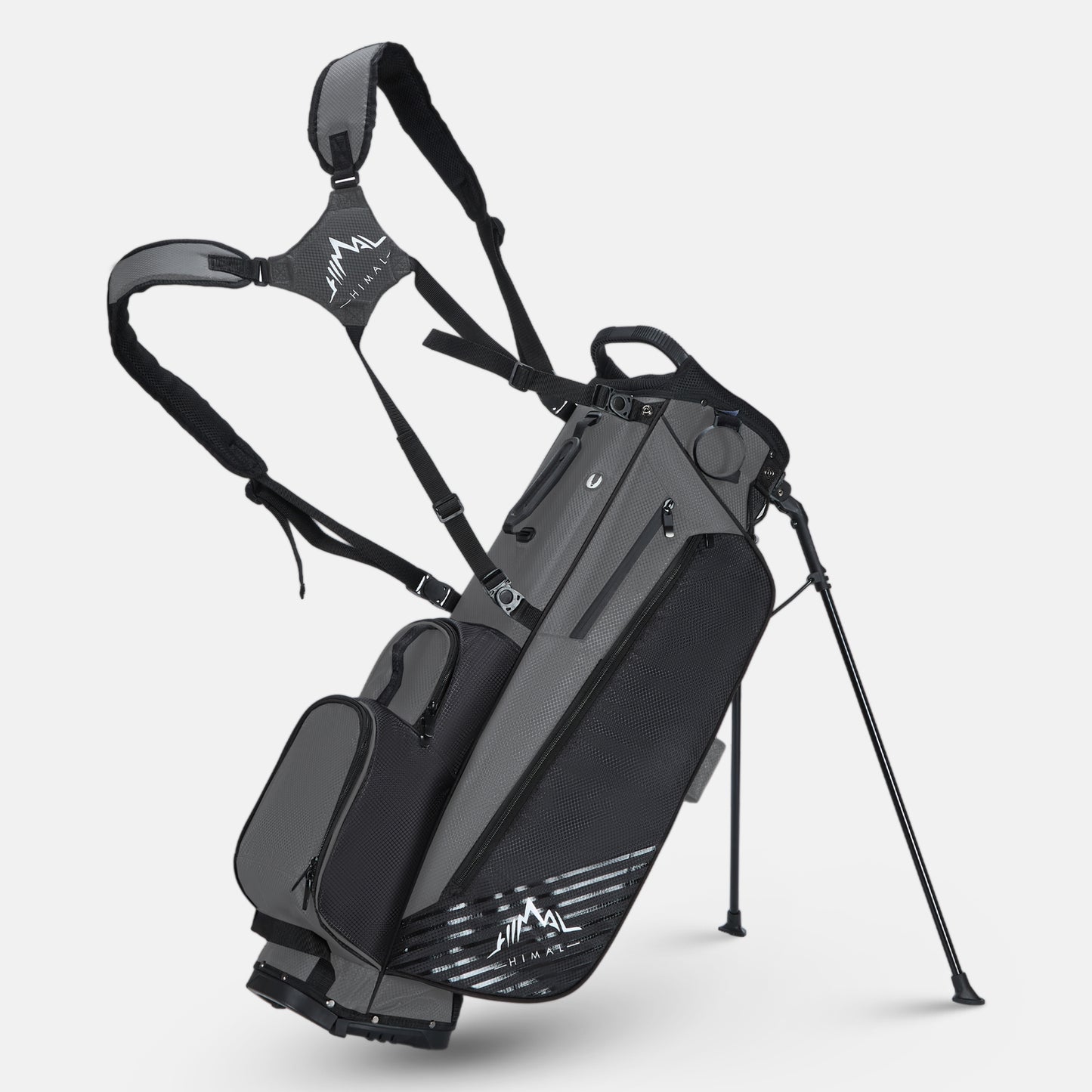 Golf Stand Bag with 8 Way Top Dividers-Black Grey