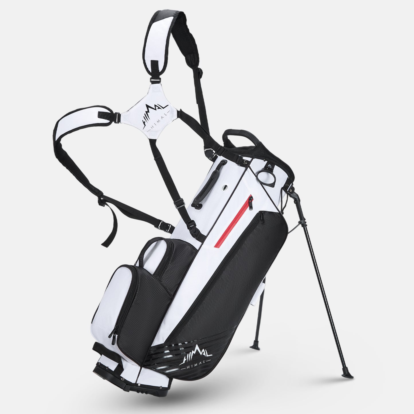 Golf Stand Bag with 8 Way Top Dividers-Black White