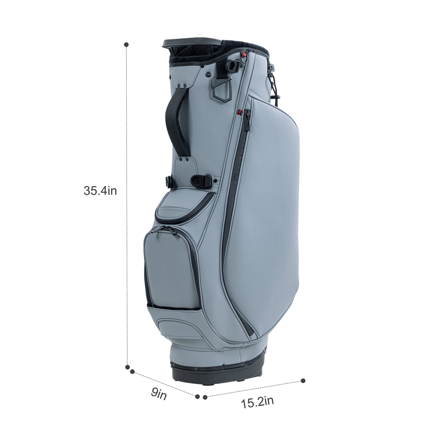 14 Way Premium Leather Golf Stand Club Bag-Grey