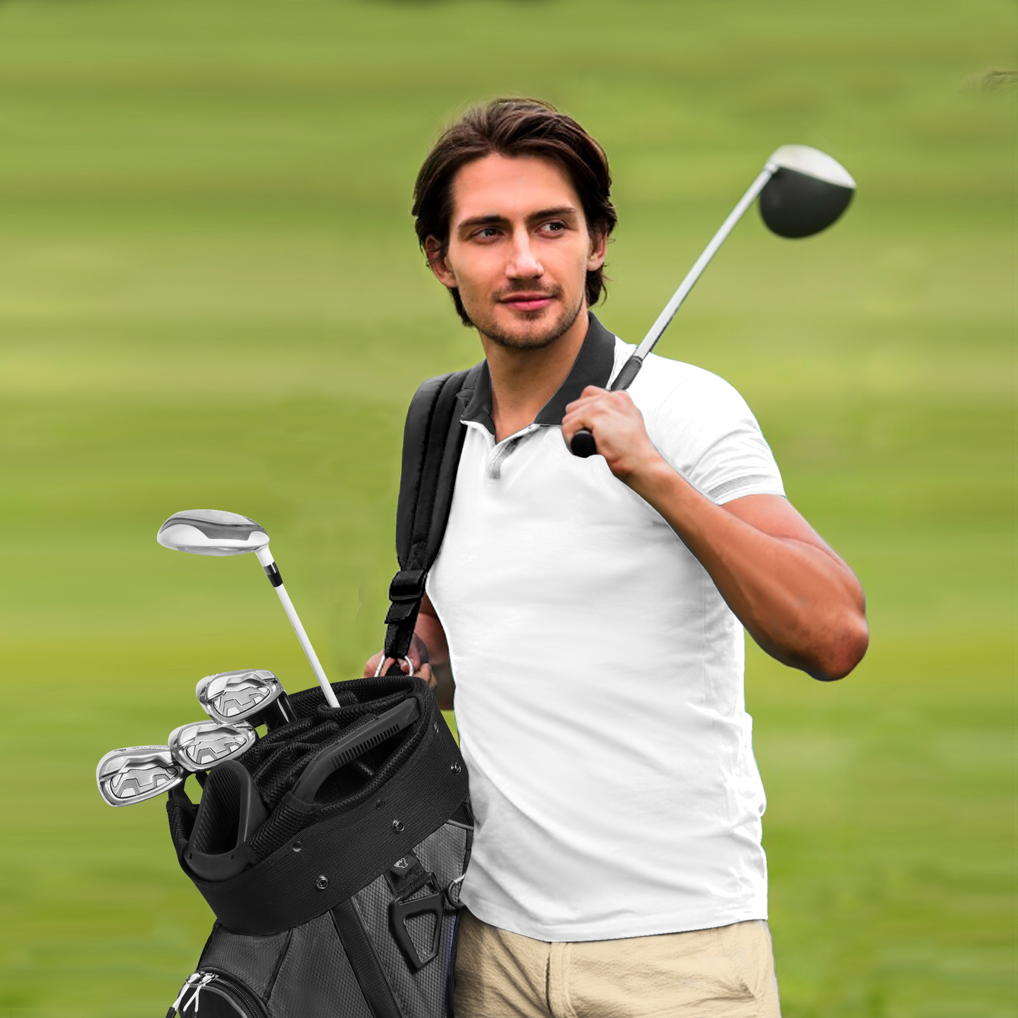 14 Way Golf Cart Bag-Black-Grey