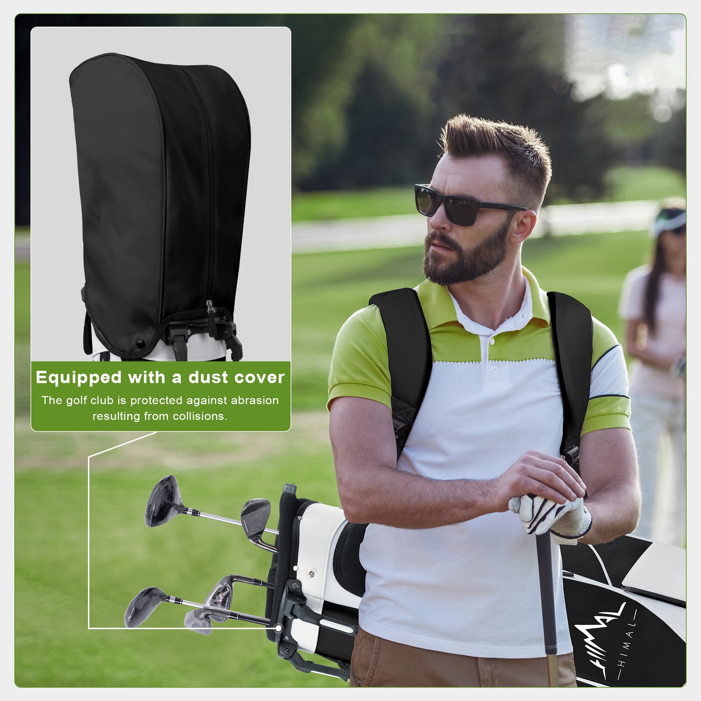 5-Way Golf Stand Bag-Classic Black-White