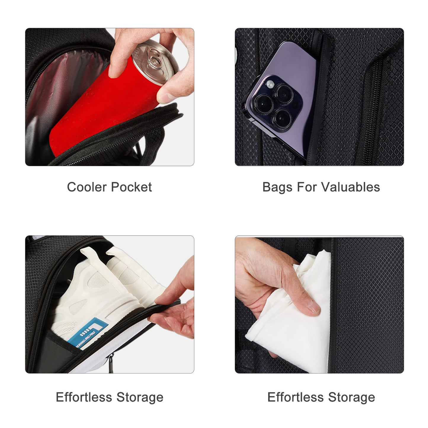 Golf Stand Bag with 8 Way Top Dividers-Charcoal Black