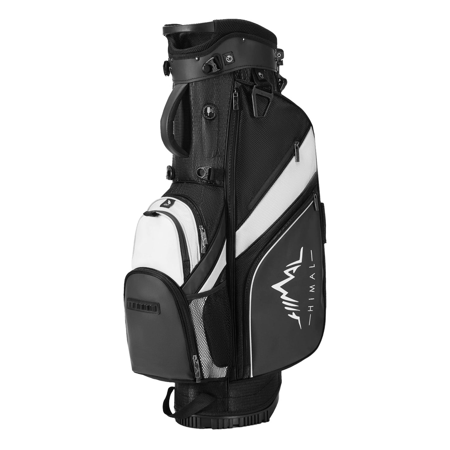 Golf Stand Bag with 4 Way Top Dividers-Black White