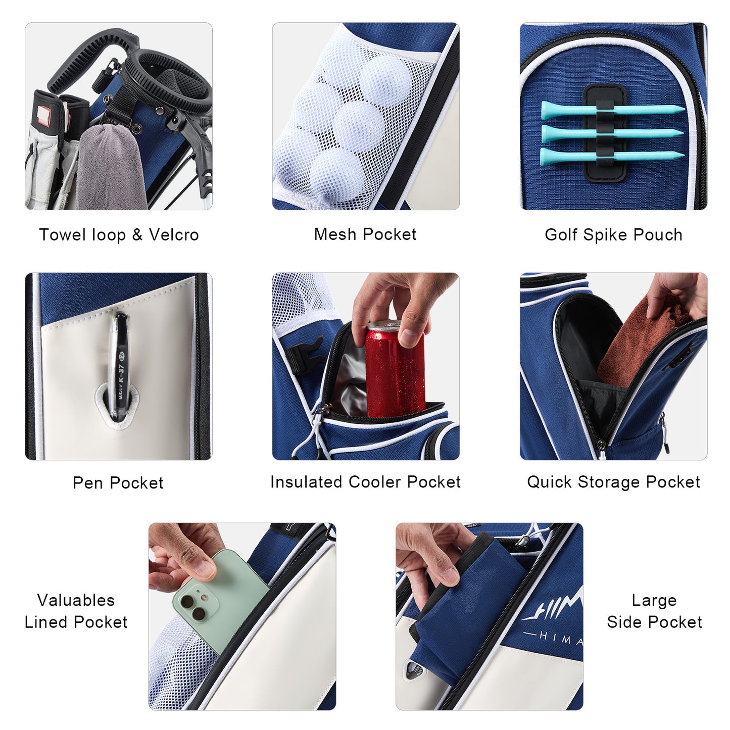 Durable Golf Lightweight Stand Carry Bag-Dark Blue