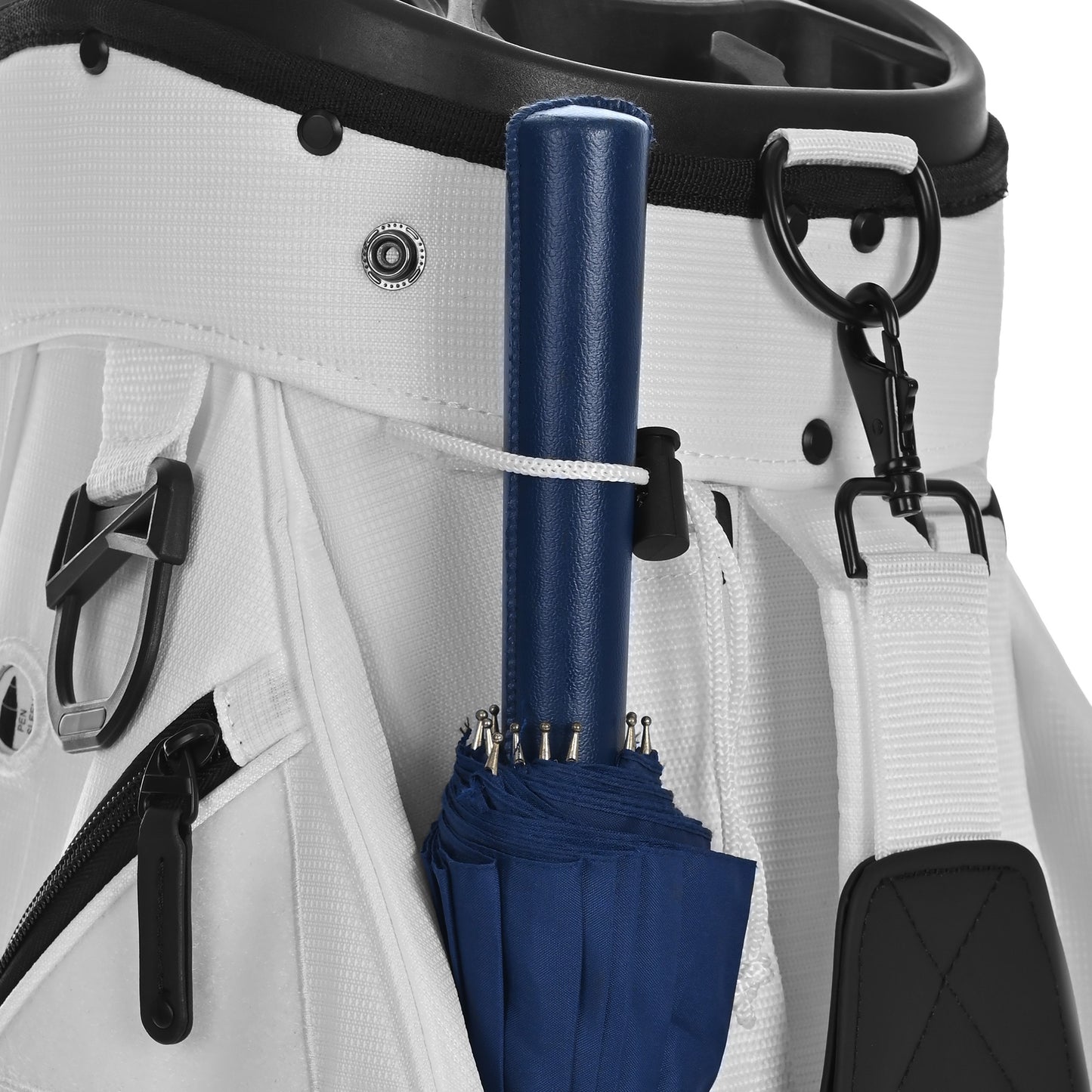 Quiet and Anti-collision 15 Way Golf Cart Bag-White