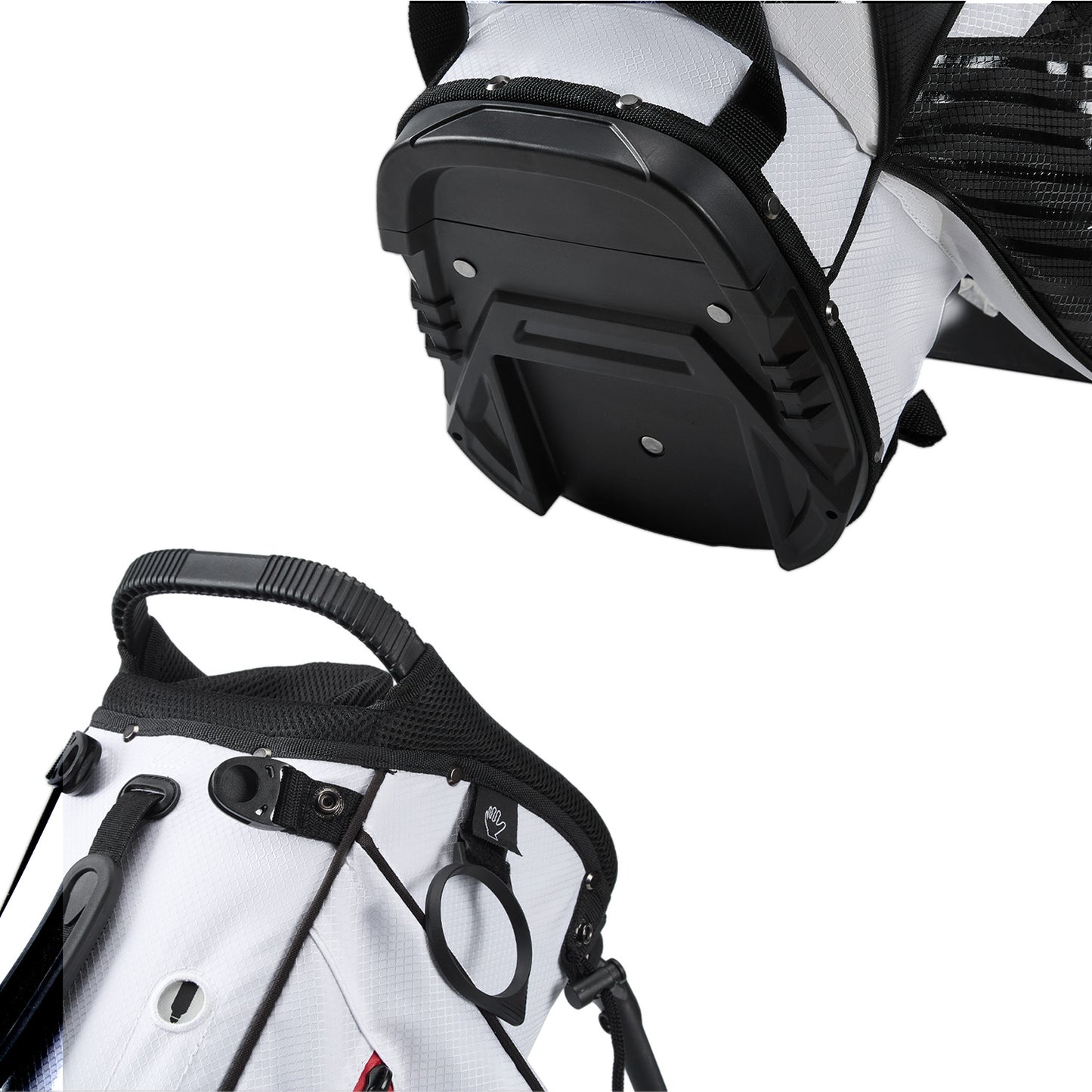 Golf Stand Bag with 8 Way Top Dividers-Black White