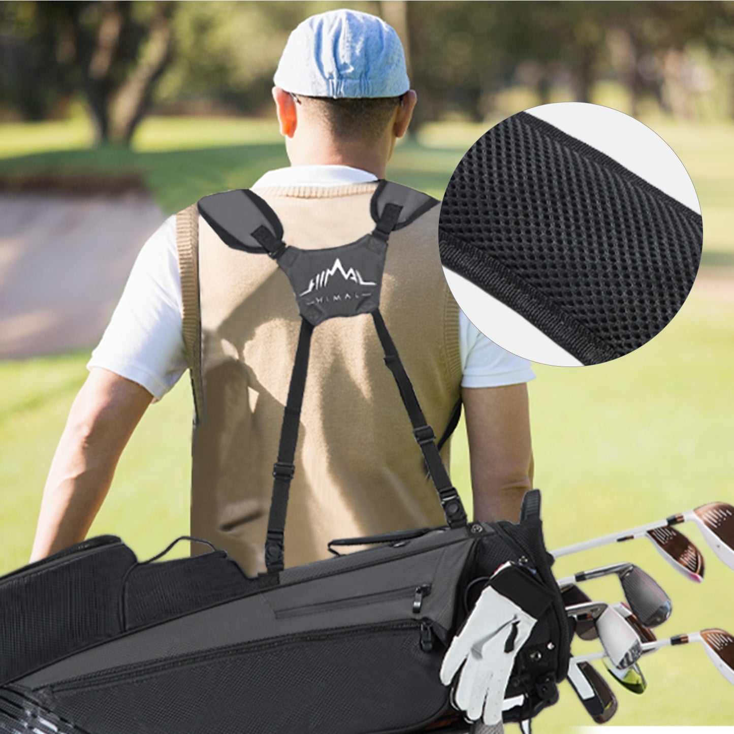 Golf Stand Bag with 8 Way Top Dividers-Black Grey