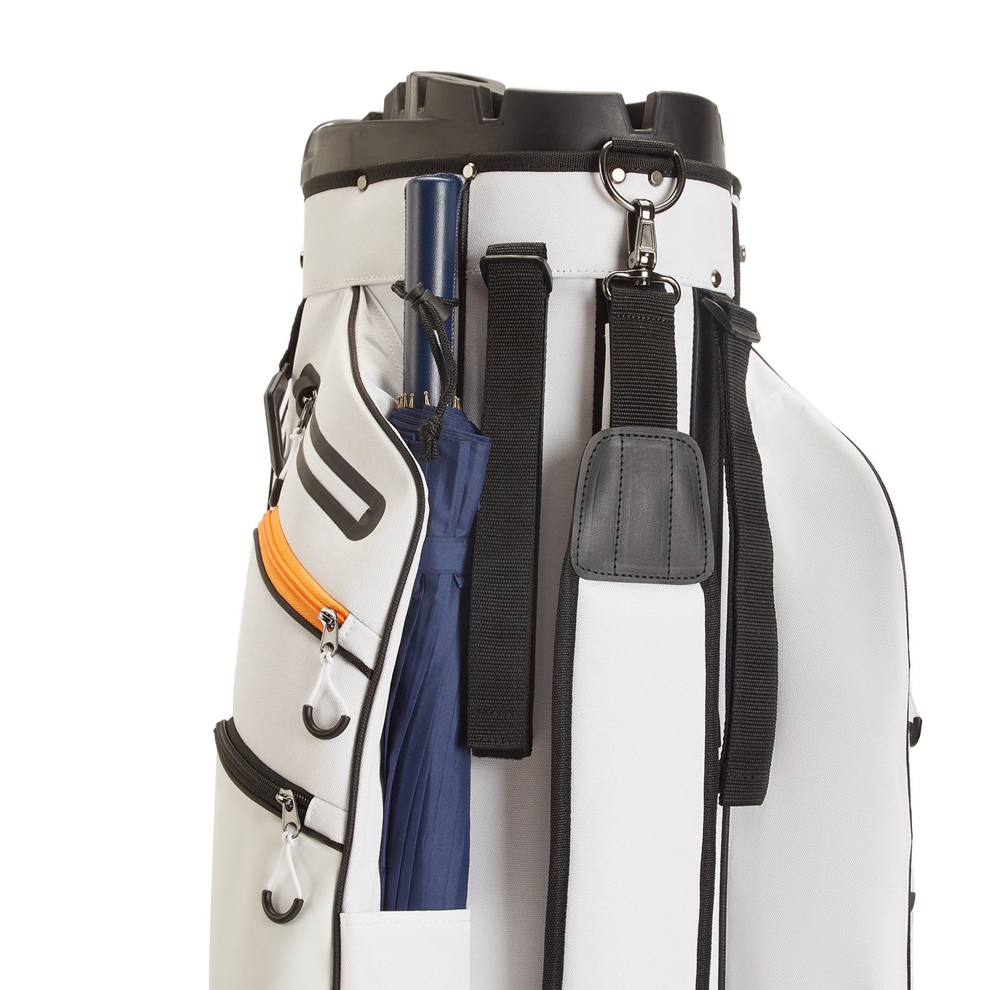 15-Way Full-Length Divider Golf Cart Bag-White Orange