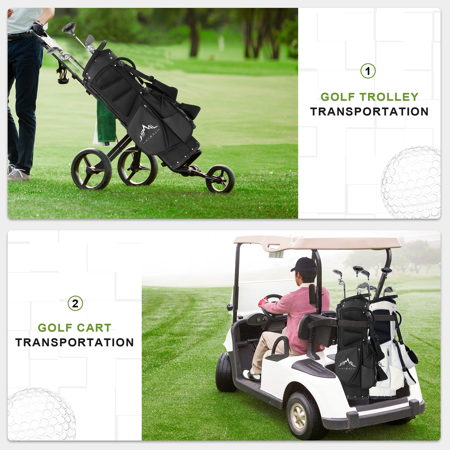 5-Way Golf Stand Bag-Classic Black