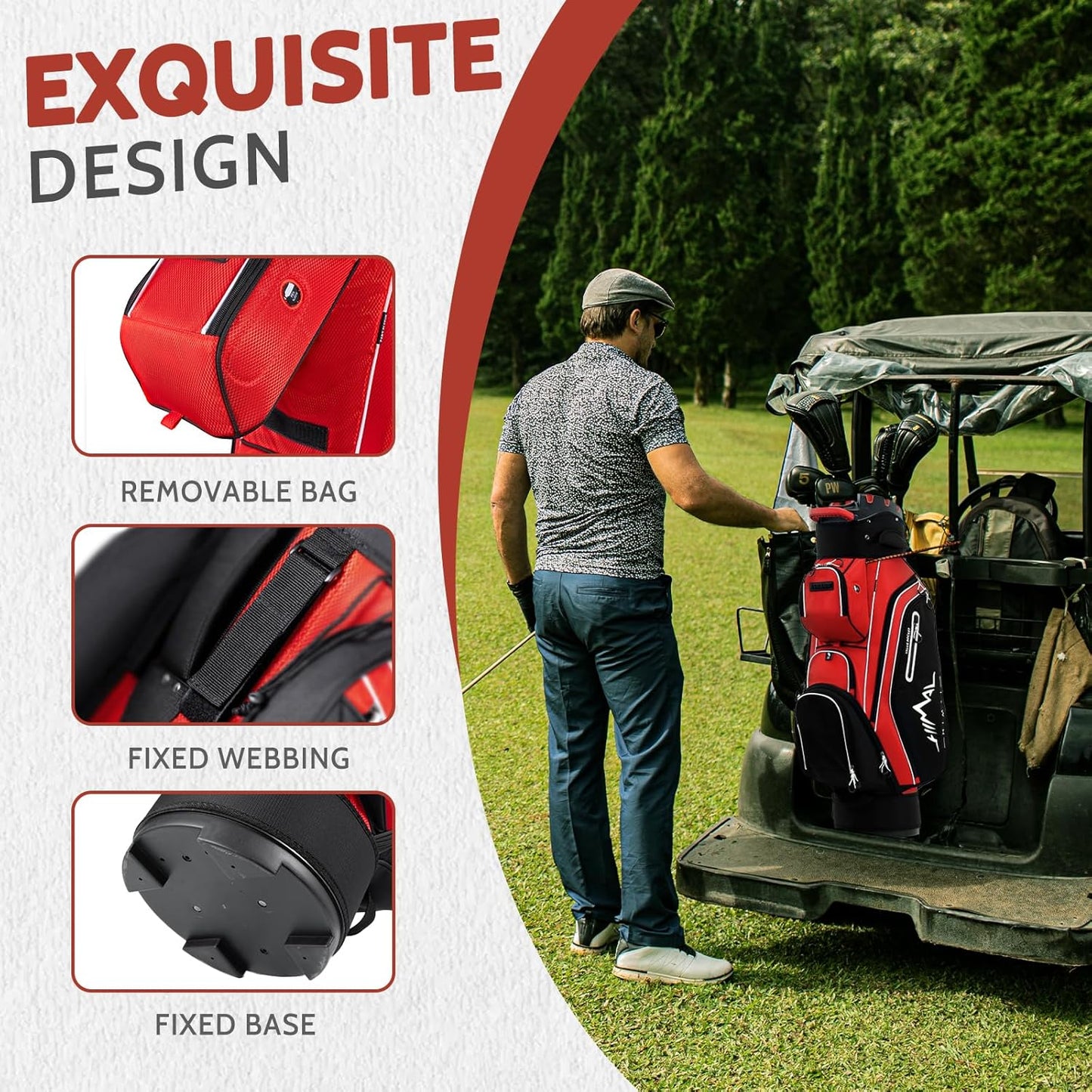 14-Way Golf Cart Bag Pro-Red
