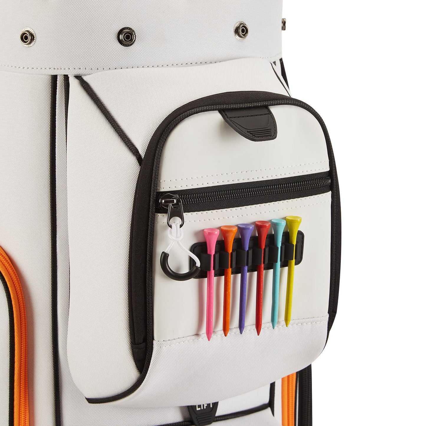 15-Way Full-Length Divider Golf Cart Bag-White Orange