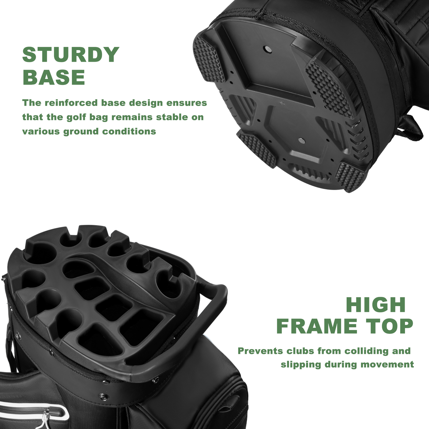 15-Way Full-Length Divider Golf Cart Bag-Black