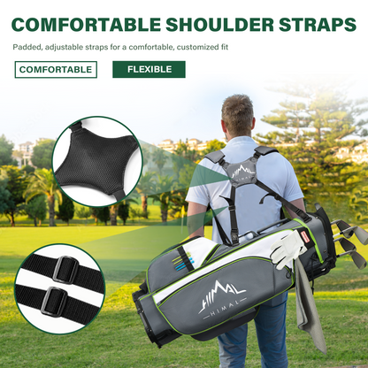 4-Way Golf Stand Bag-Steel Gray-White