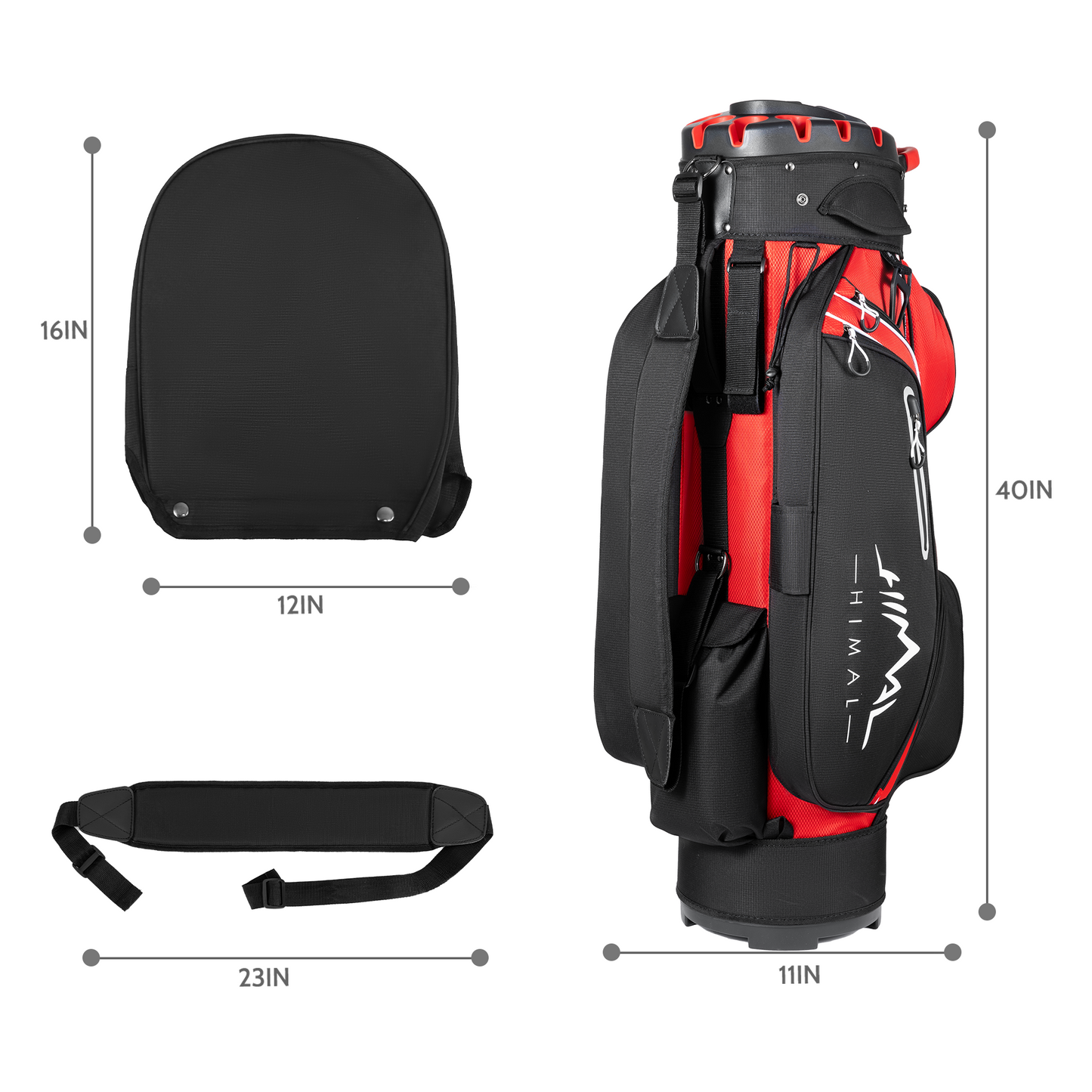 14-Way Golf Cart Bag Pro-Red