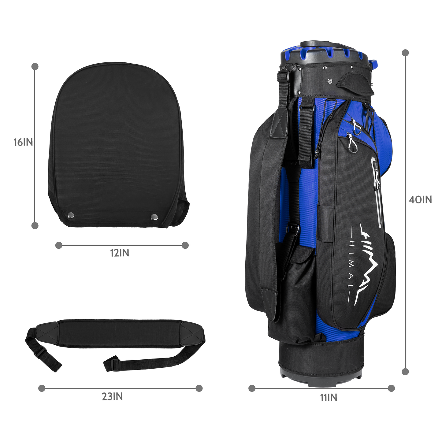 14-Way Golf Cart Bag Pro-Blue