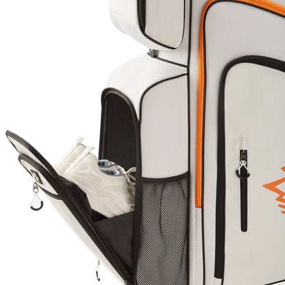 15-Way Full-Length Divider Golf Cart Bag-White Orange