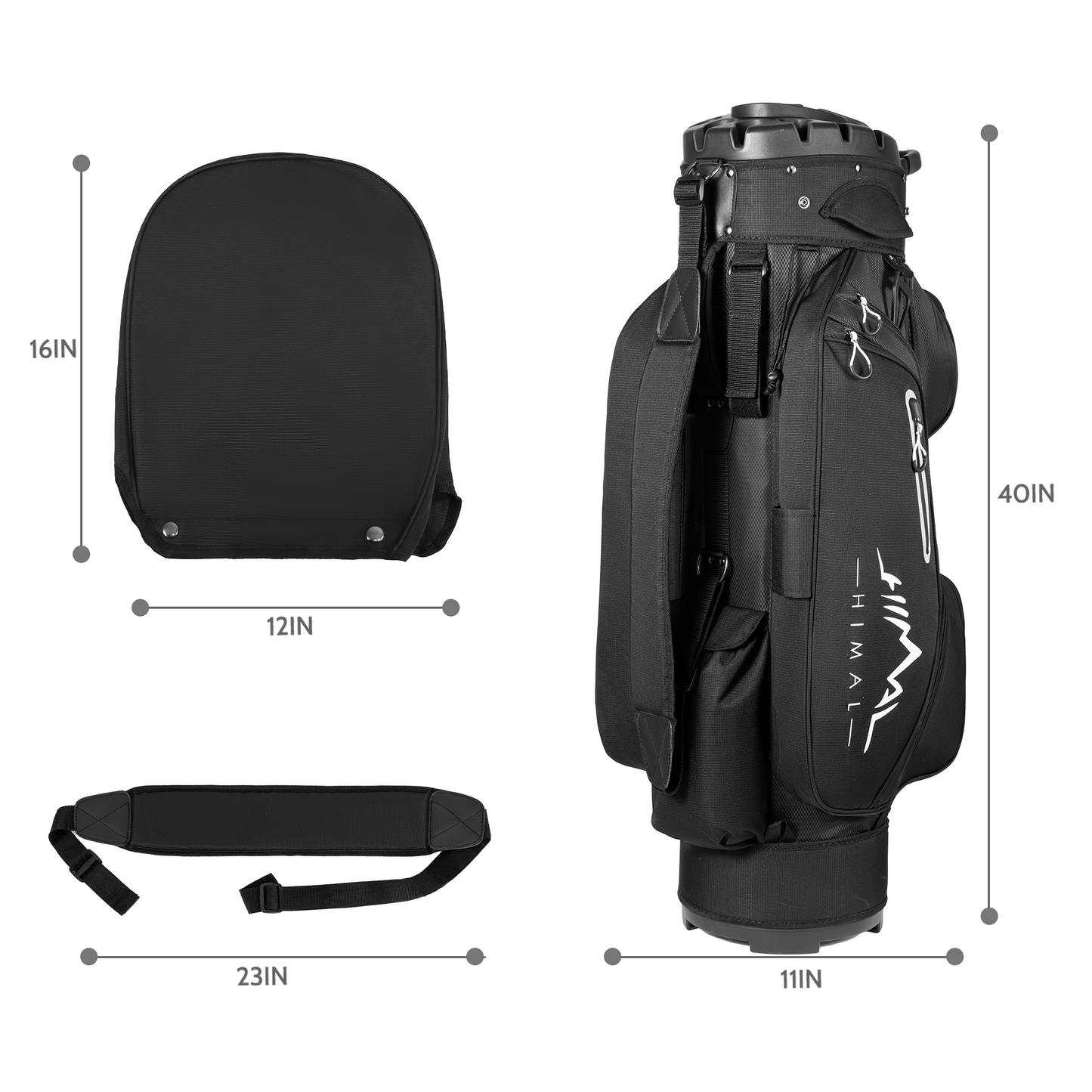 14-Way Golf Cart Bag Pro-Black