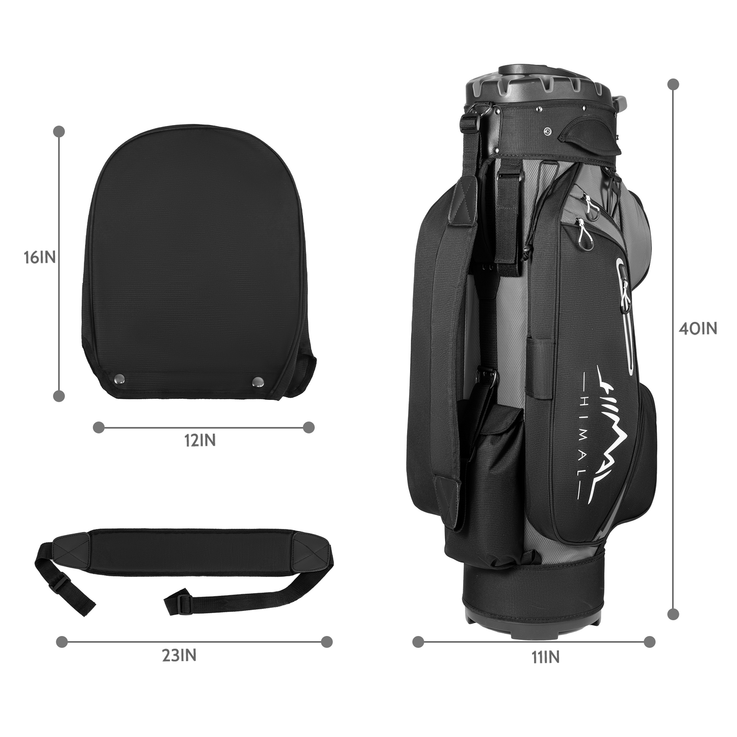 14-Way Golf Cart Bag Pro-Grey