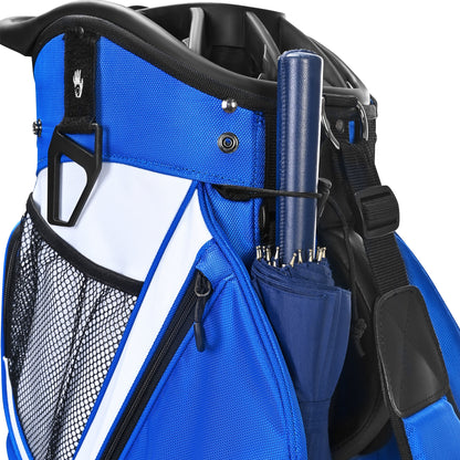 Quiet and Anti-collision 14 Way Golf Cart Bag-Blue White