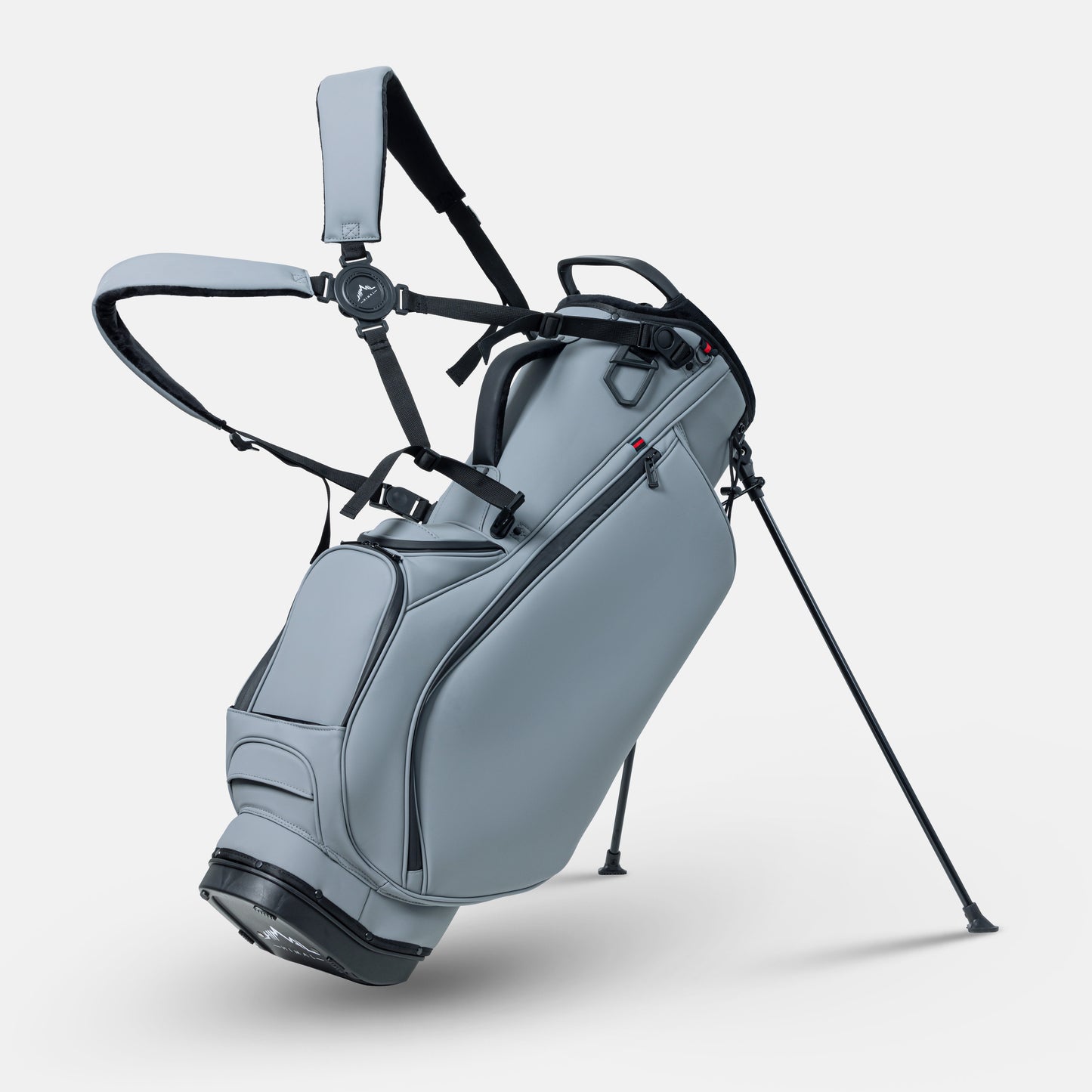 14 Way Premium Leather Golf Stand Club Bag-Grey