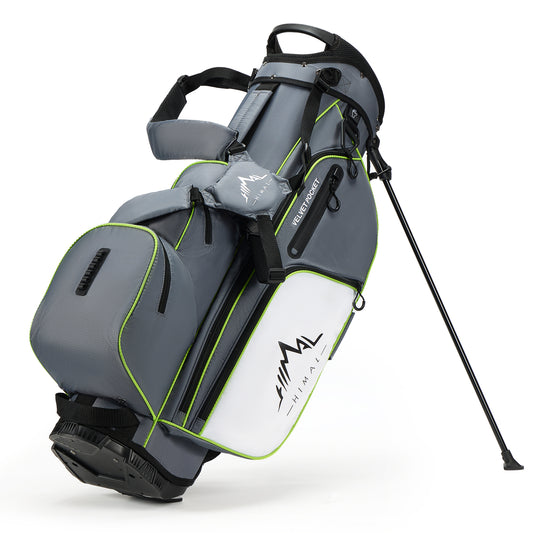 4-Way Full-Length Golf Stand Bag-Steel Gray-White