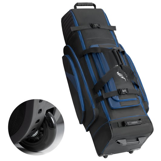 Soft-Sided Golf Travel Bag Cover with Wheels-Deep Blue