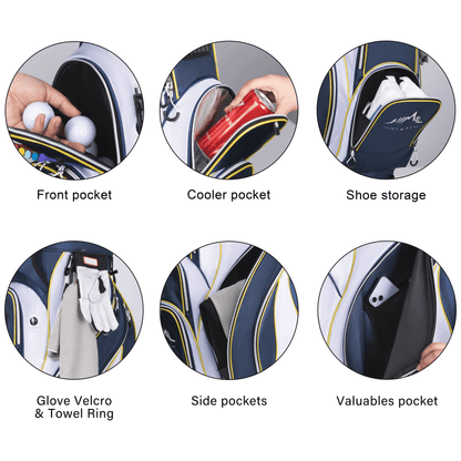 Golf Cart Bag with 14-Way Divider Top-Navy Blue