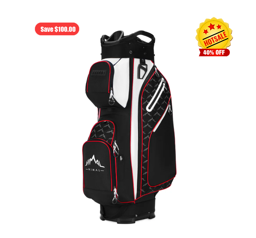 14 Way Golf Cart Bag-Black-White