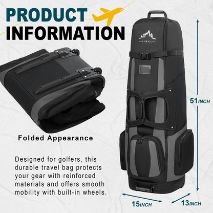 Soft-Sided Golf Travel Bag-Black-Gray