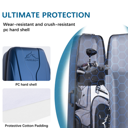 Hard Case Golf Travel Bag-Elegant Blue