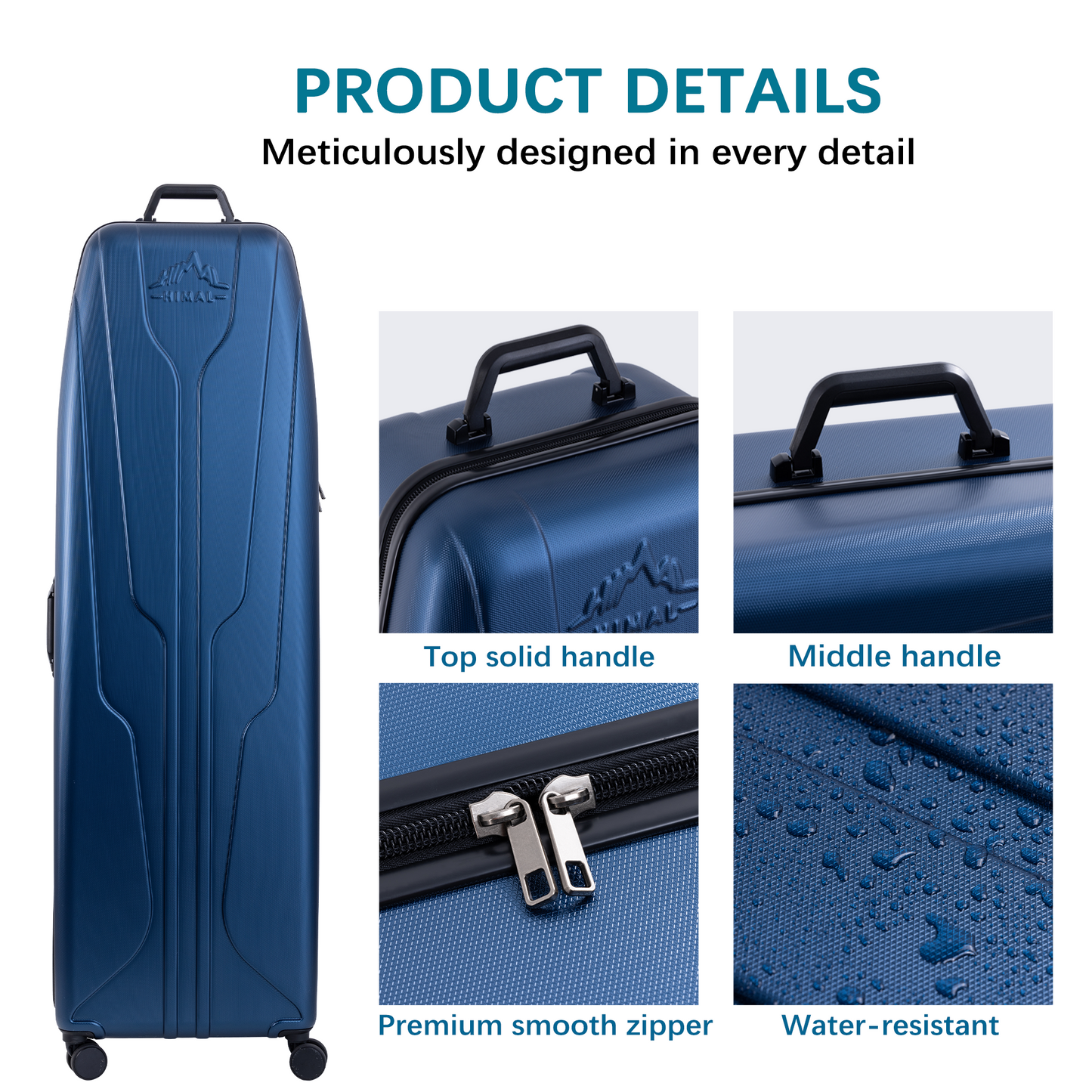 Hard Case Golf Travel Bag-Elegant Blue