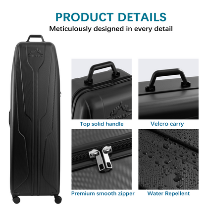 Soft-Sided Golf Travel Bag Cover with Wheels-Deep Black