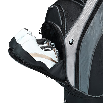 Quiet and Anti-collision 14 Way Golf Cart Bag-Black