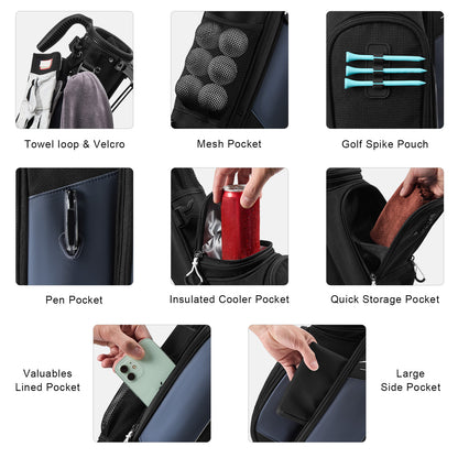 Durable Golf Lightweight Stand Carry Bag-Ink Black