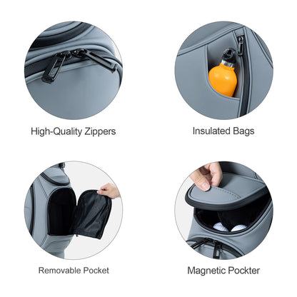 14 Way Premium Leather Golf Stand Club Bag-Grey