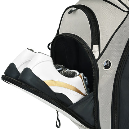 Quiet and Anti-collision 14 Way Golf Cart Bag-Gray