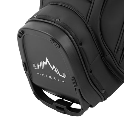 14 Way Premium Leather Golf Stand Club Bag-Black
