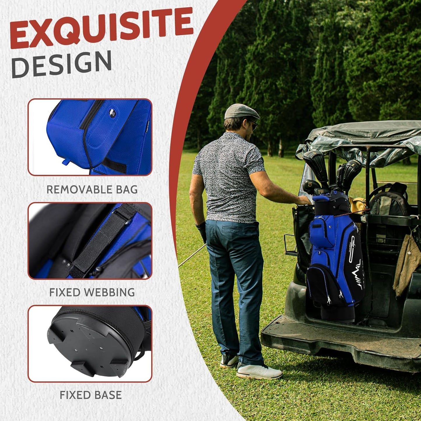 14-Way Golf Cart Bag Pro-Blue