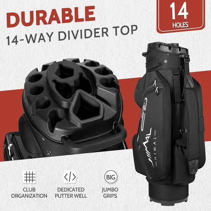 14-Way Golf Cart Bag Pro-Black