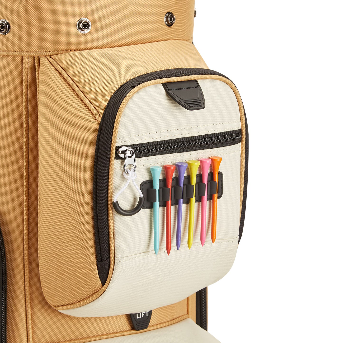 15-Way Full-Length Divider Golf Cart Bag-Beige