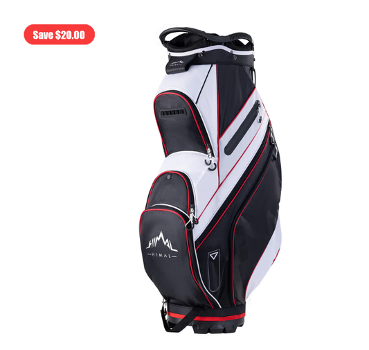 14-Way Golf Cart Bag with Organizer Divider-Black-White