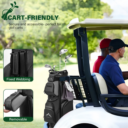 Golf Cart Bag 15-Way Organizer Divider-Charcoal Gray