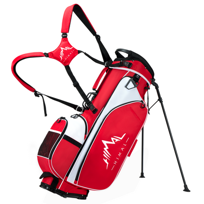 4-Way Golf Stand Bag-Bright Red-White