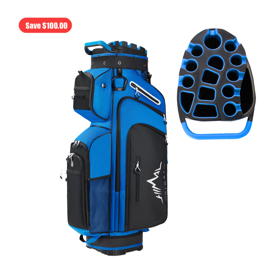 15-Way Full-Length Divider Golf Cart Bag-Blue