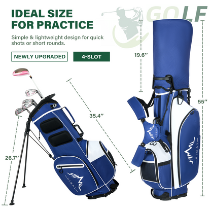 4-Way Golf Stand Bag-Royal Blue-White