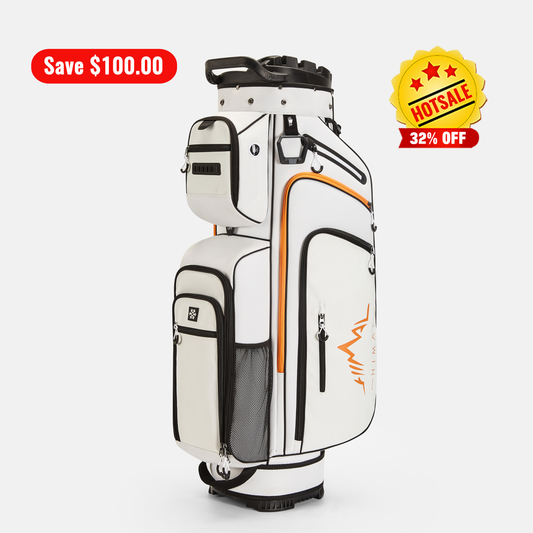 15-Way Full-Length Divider Golf Cart Bag-White Orange