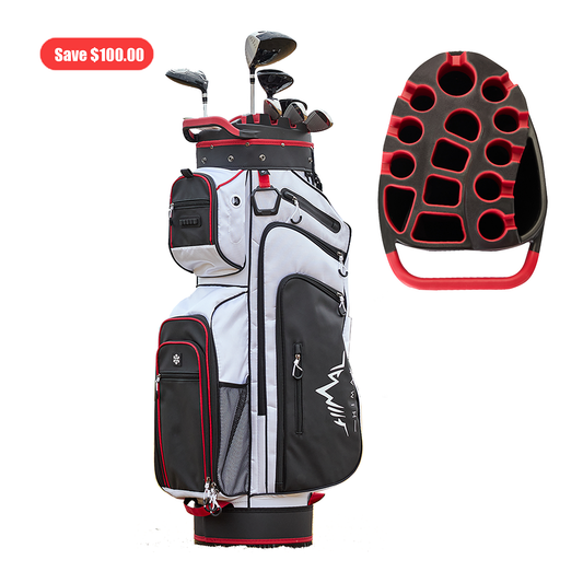 15-Way Full-Length Divider Golf Cart Bag-White