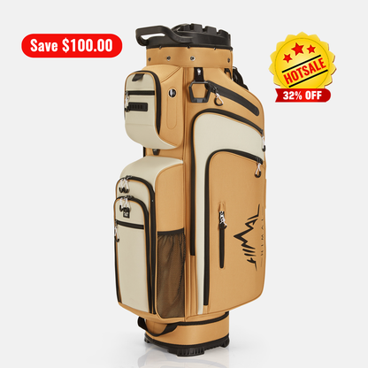 15-Way Full-Length Divider Golf Cart Bag-Beige