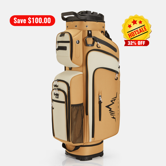 15-Way Full-Length Divider Golf Cart Bag-Beige